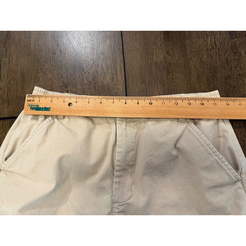 John Ashford Adventure Men 33 Khaki Tan Cotton Canvas Cargo Shorts Elastic Waist - Picture 3 of 6